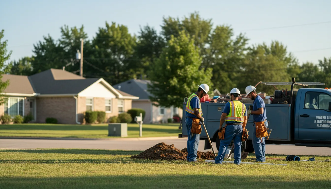 Residential water line and bathroom plumbing service in Albany, IN